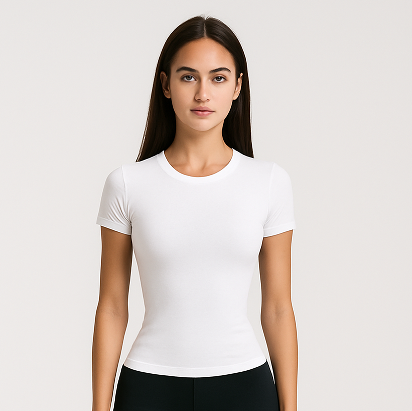 White OTL women's Everybody short-sleeve tee, front view