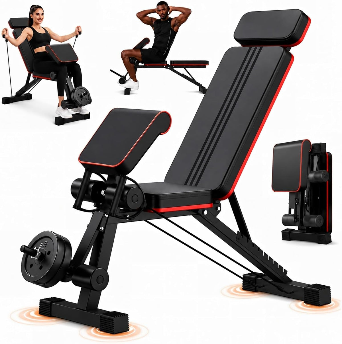 Adjustable Weight Bench, Foldable Workout Bench Press for Home Gym - My Love for Fitness