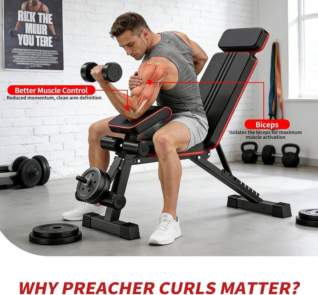 Adjustable Weight Bench, Foldable Workout Bench Press for Home Gym - My Love for Fitness