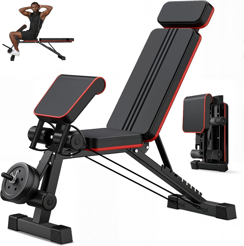 Adjustable Weight Bench, Foldable Workout Bench Press for Home Gym - My Love for Fitness