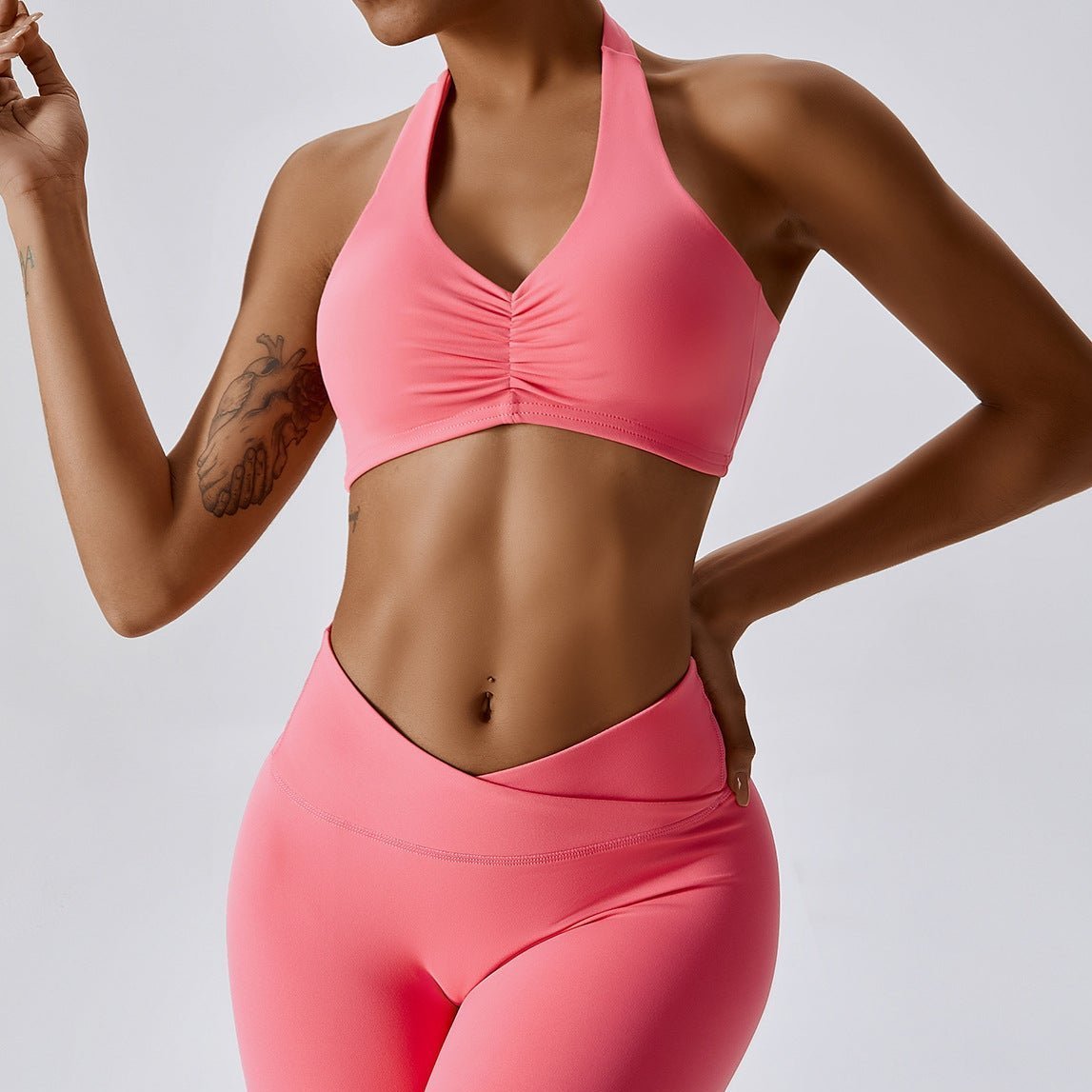 Halter Ruched Bra - My Love for Fitness