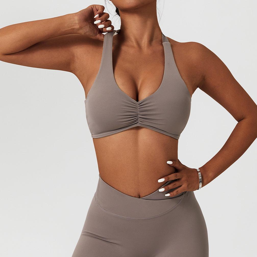 Halter Ruched Bra - My Love for Fitness