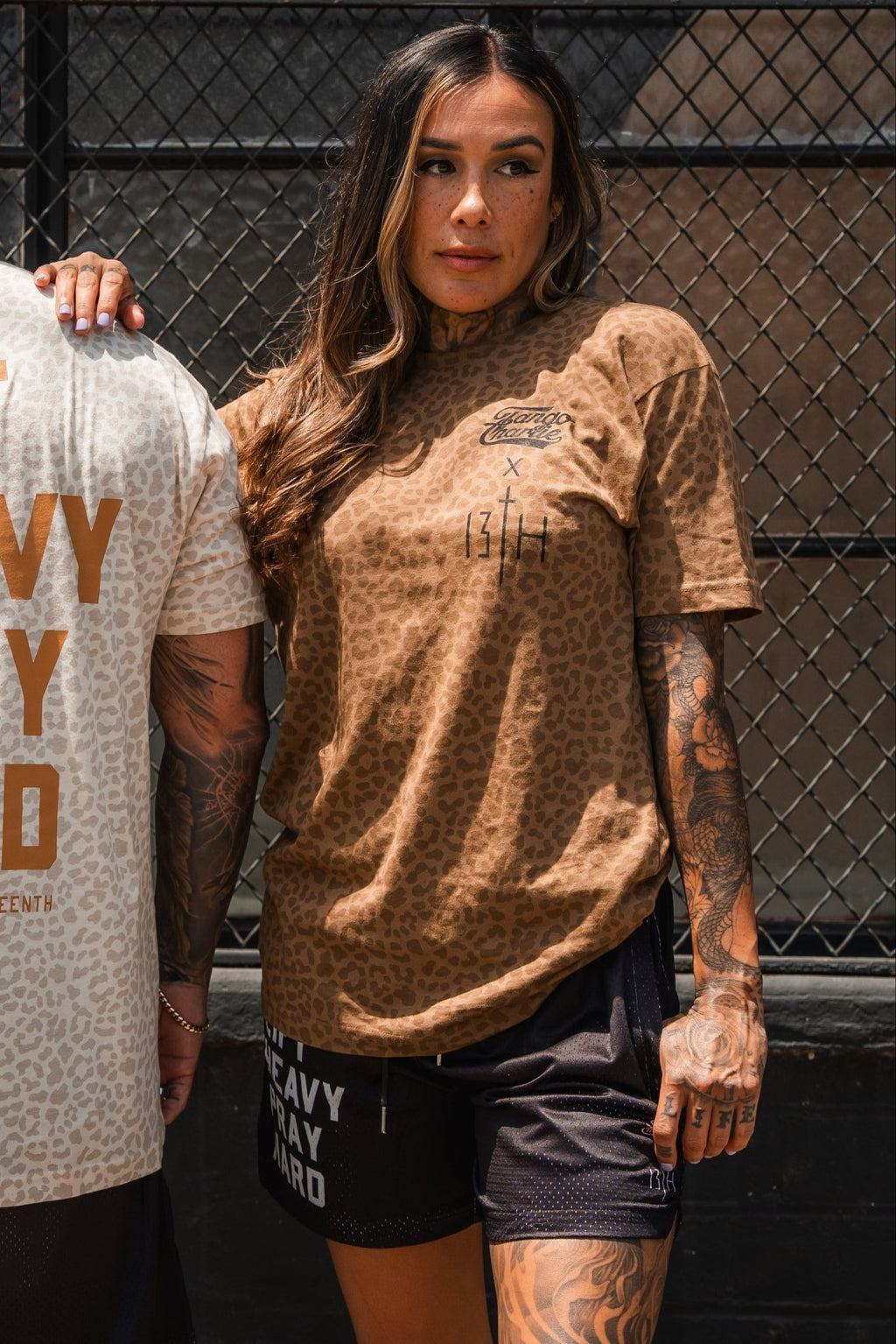 Lift Heavy. Pray Hard. Chestnut Leopard Unisex Tee - My Love for Fitness