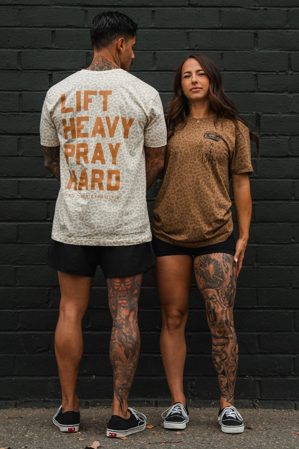 Lift Heavy. Pray Hard. Chestnut Leopard Unisex Tee - My Love for Fitness