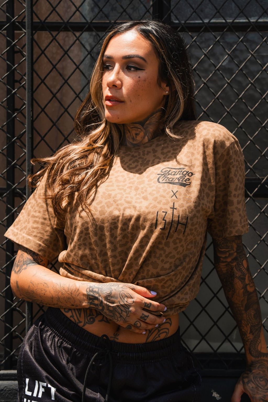 Lift Heavy. Pray Hard. Chestnut Leopard Unisex Tee - My Love for Fitness