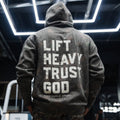 Lift Heavy. Trust God. Darkwood Camo Hoodie - My Love for Fitness