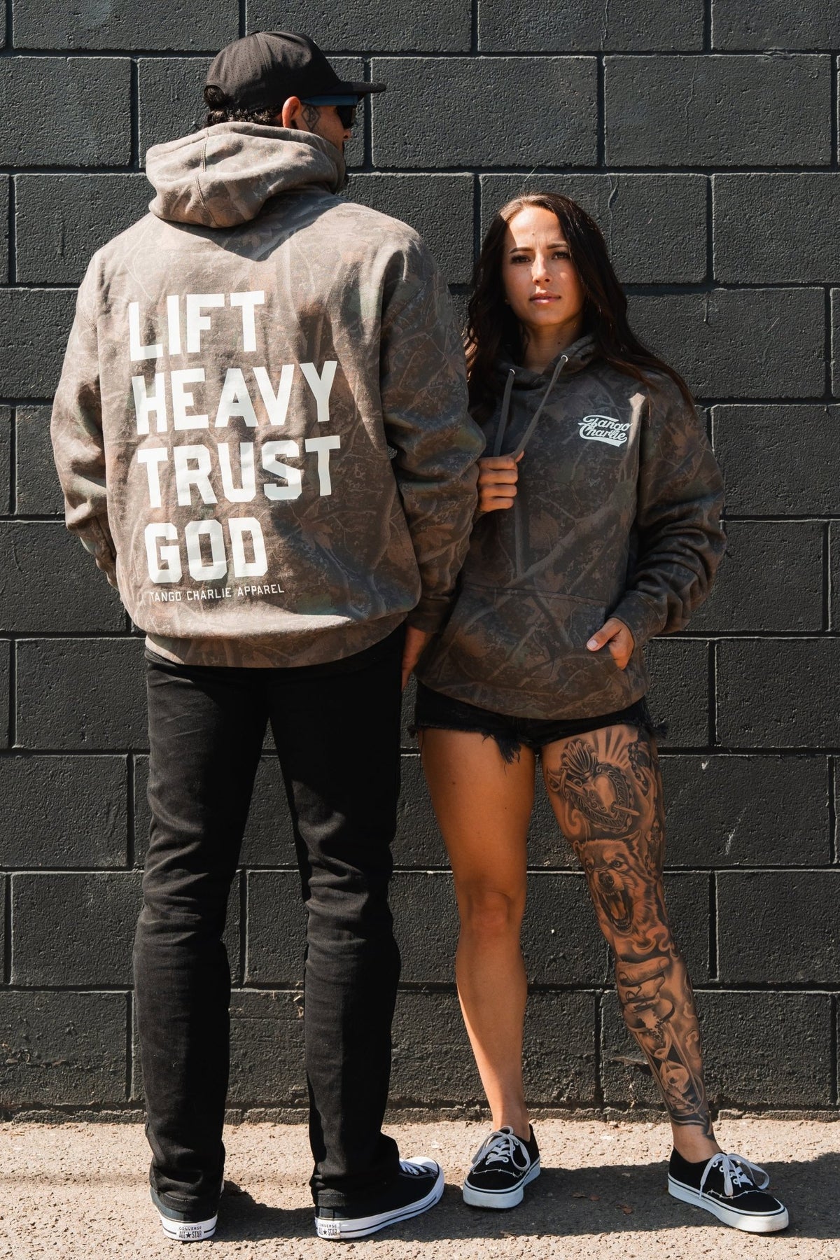 Lift Heavy. Trust God. Darkwood Camo Hoodie - My Love for Fitness