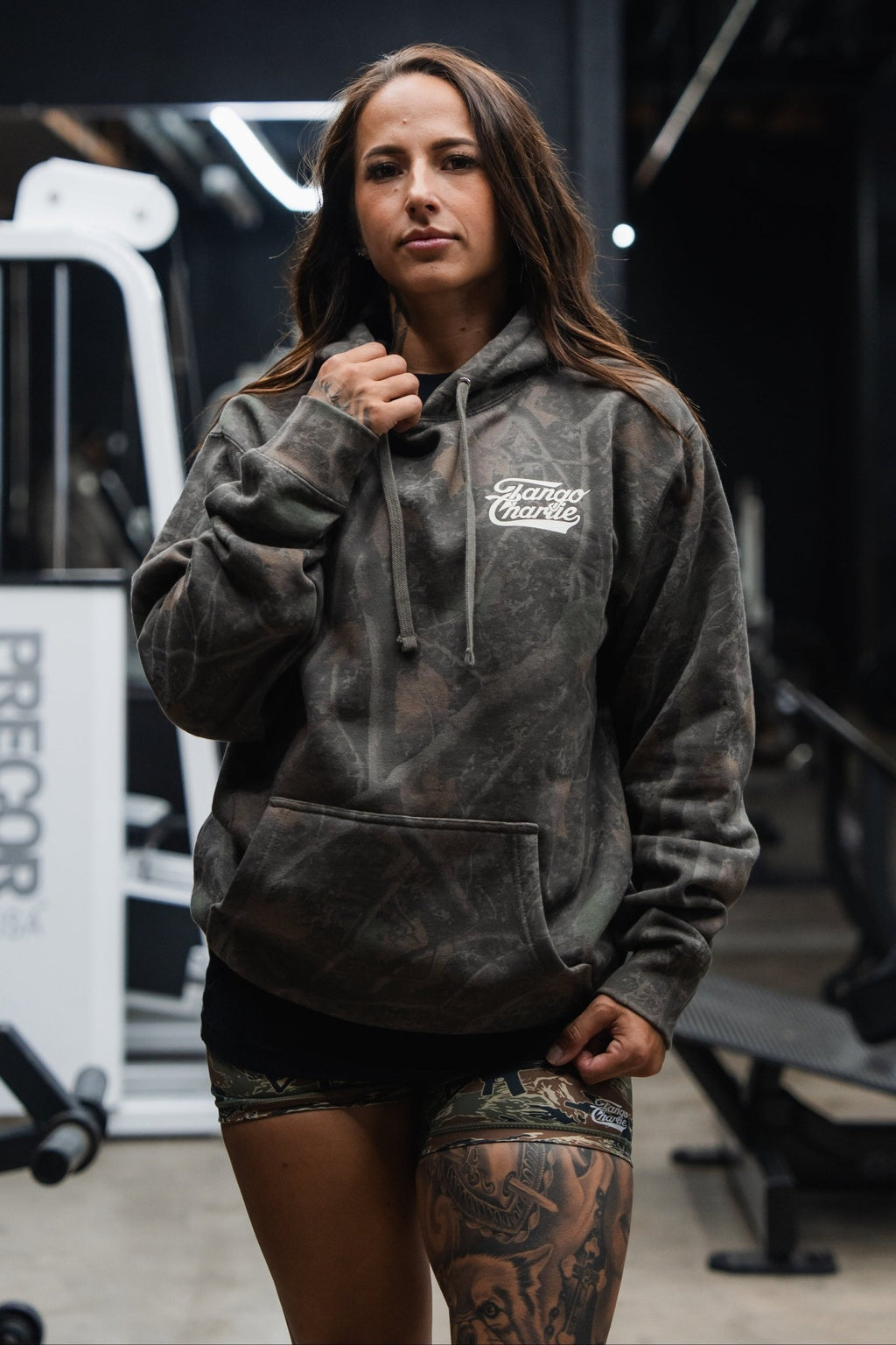 Lift Heavy. Trust God. Darkwood Camo Hoodie - My Love for Fitness