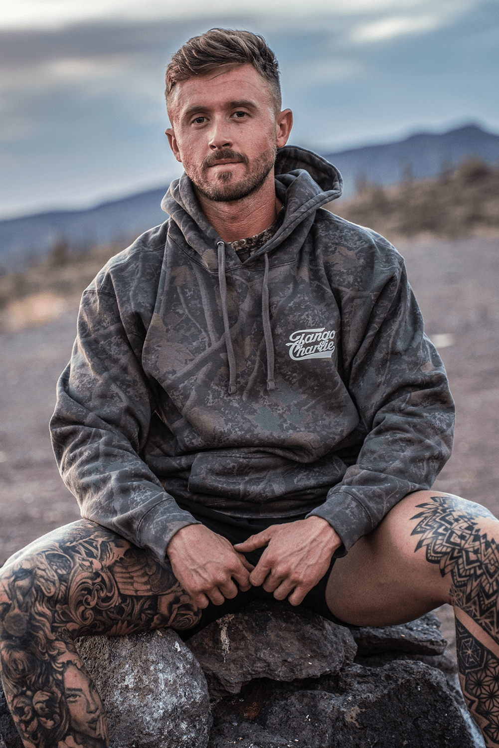 Lift Heavy. Trust God. Darkwood Camo Hoodie - My Love for Fitness