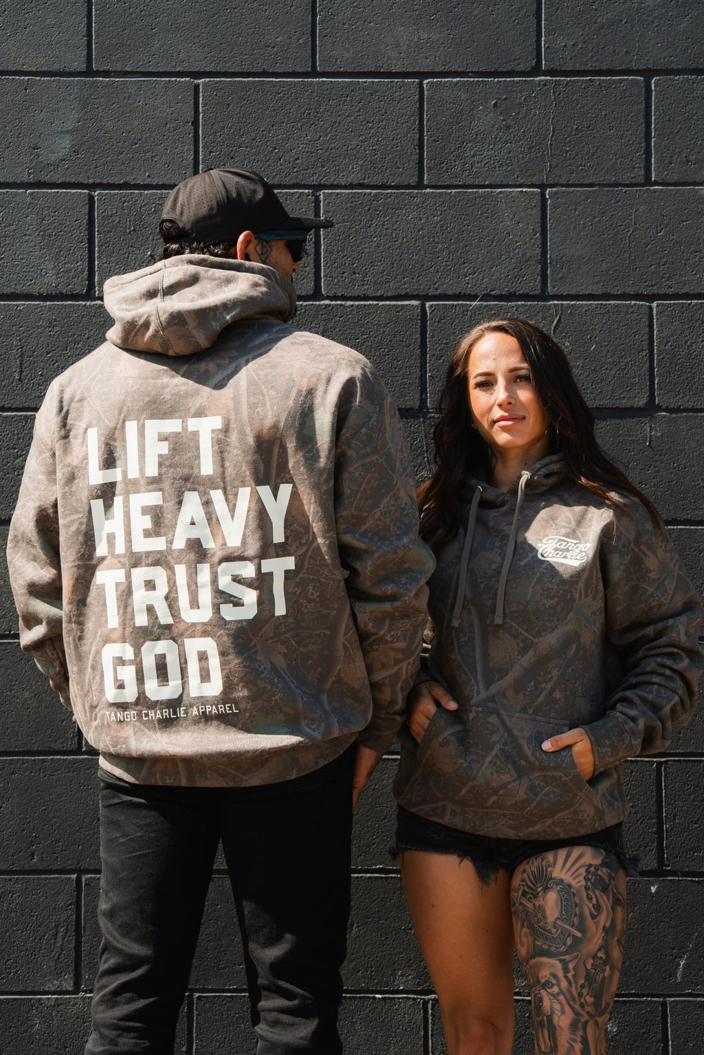 Lift Heavy. Trust God. Darkwood Camo Hoodie - My Love for Fitness