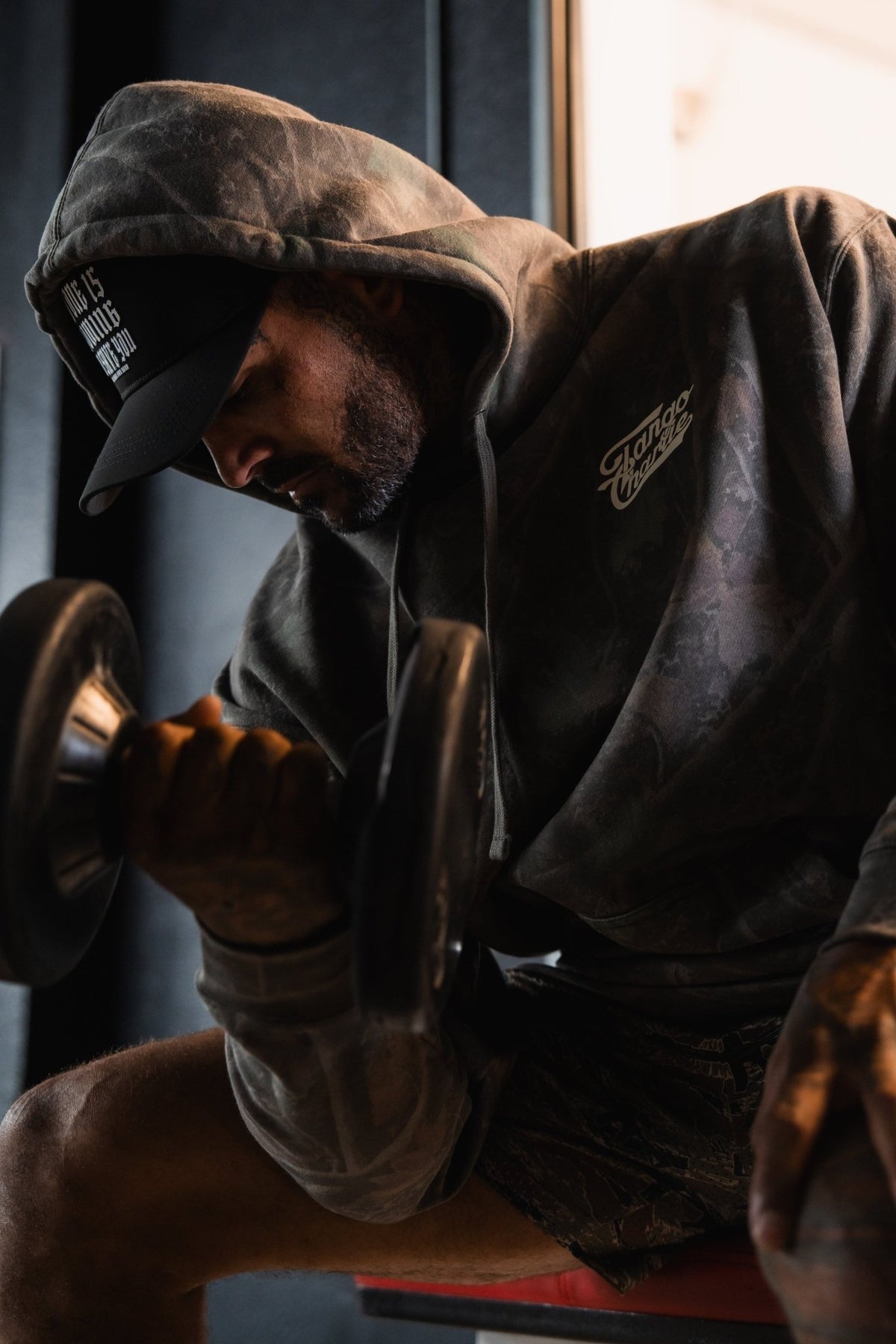 Lift Heavy. Trust God. Darkwood Camo Hoodie - My Love for Fitness