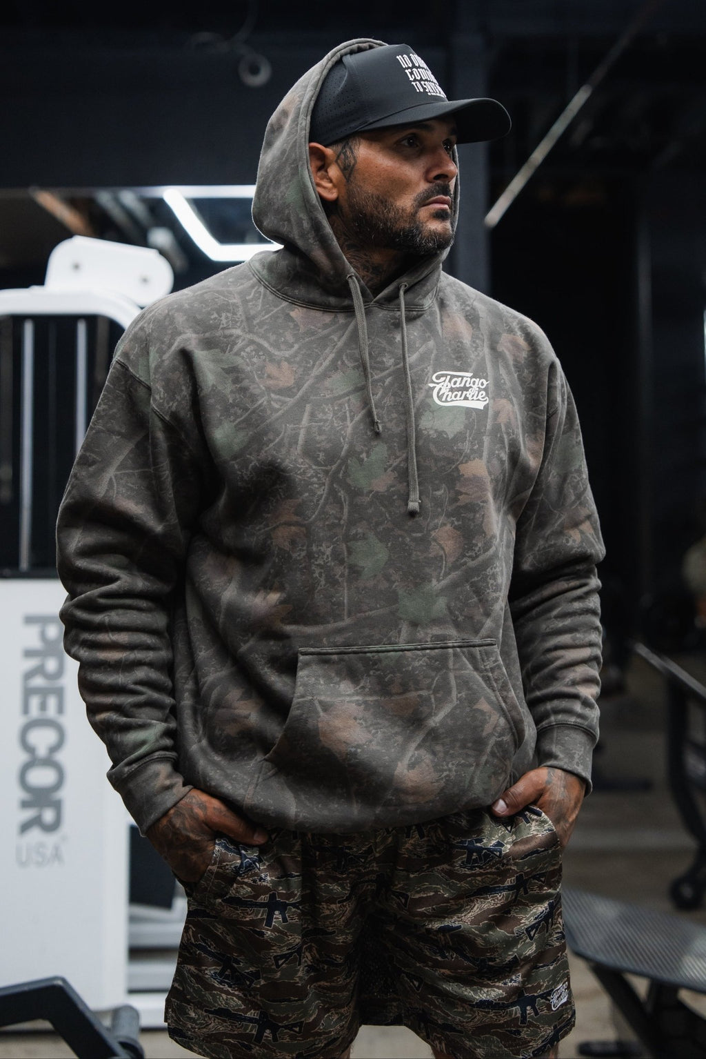 Lift Heavy. Trust God. Darkwood Camo Hoodie - My Love for Fitness