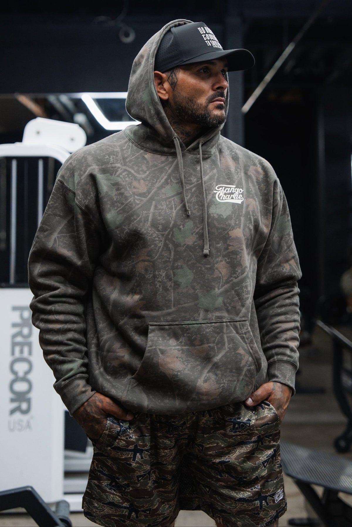 Lift Heavy. Trust God. Darkwood Camo Hoodie - My Love for Fitness