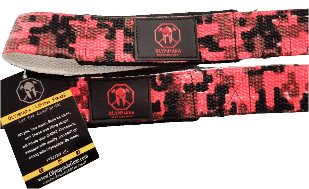 Lifting Straps - Red Digital Camo - My Love for Fitness