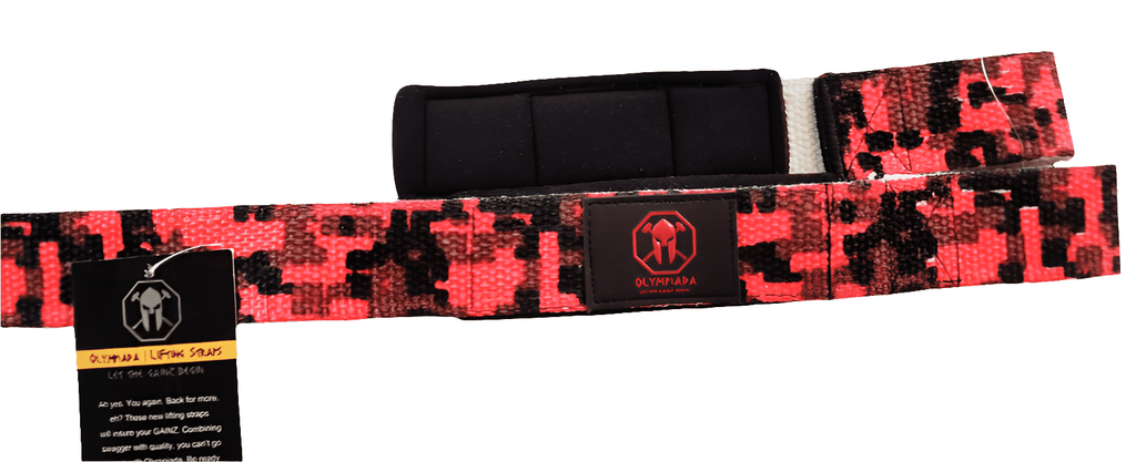 Lifting Straps - Red Digital Camo - My Love for Fitness
