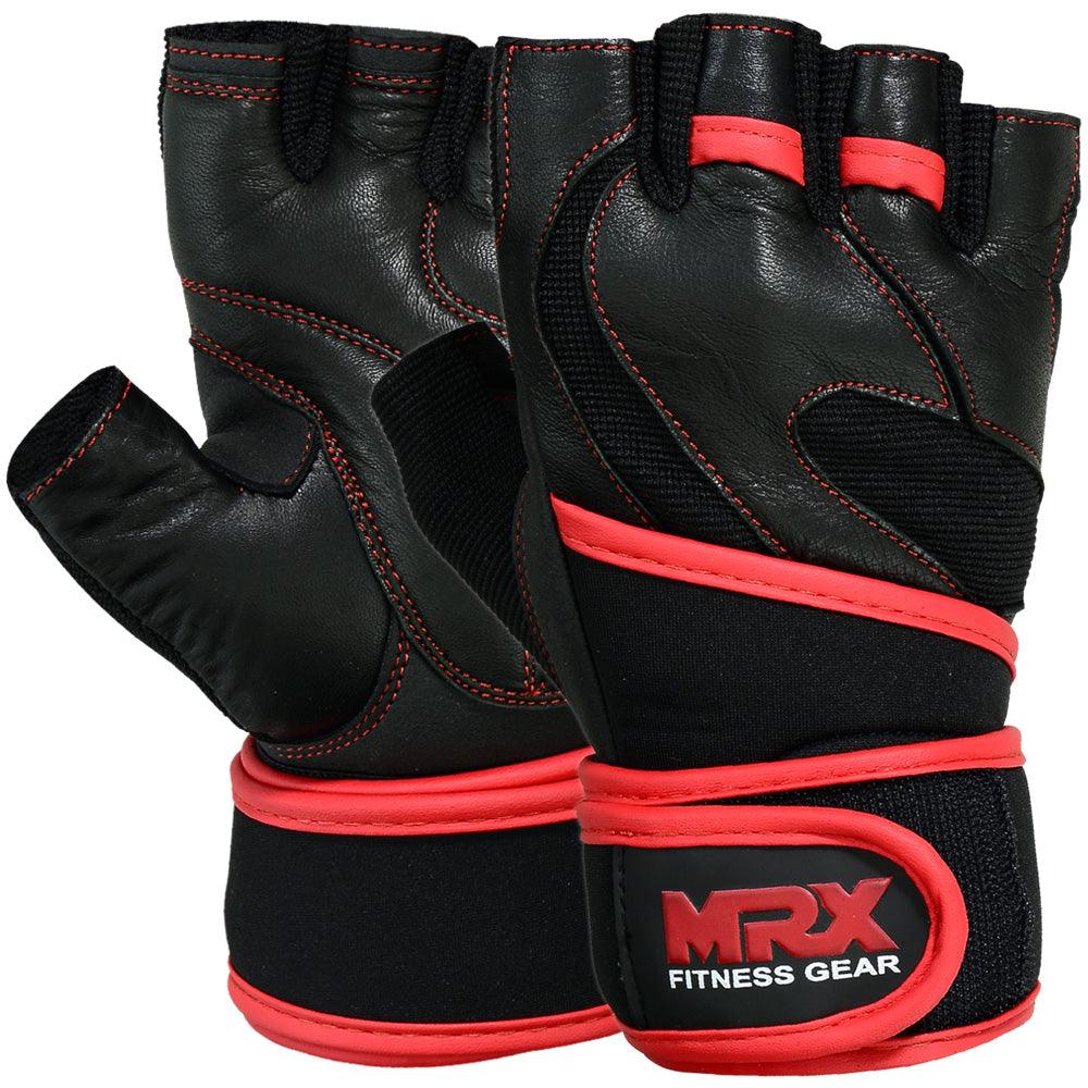MRX Weight Lifting Leather Gloves with Wrist Strap - My Love for Fitness