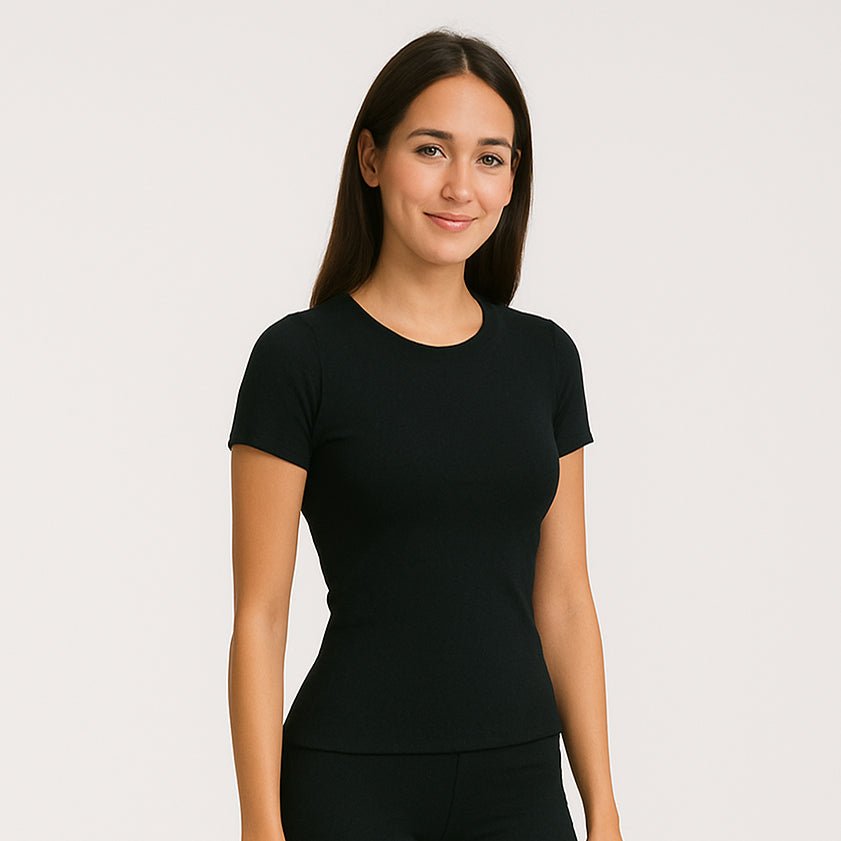 Black OTL women's Everybody short-sleeve tee, front view