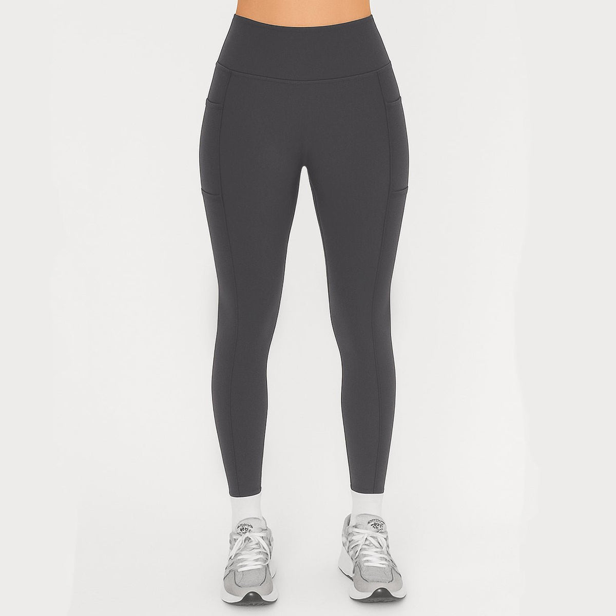 Charcoal OTL high-waist pocket leggings, front view