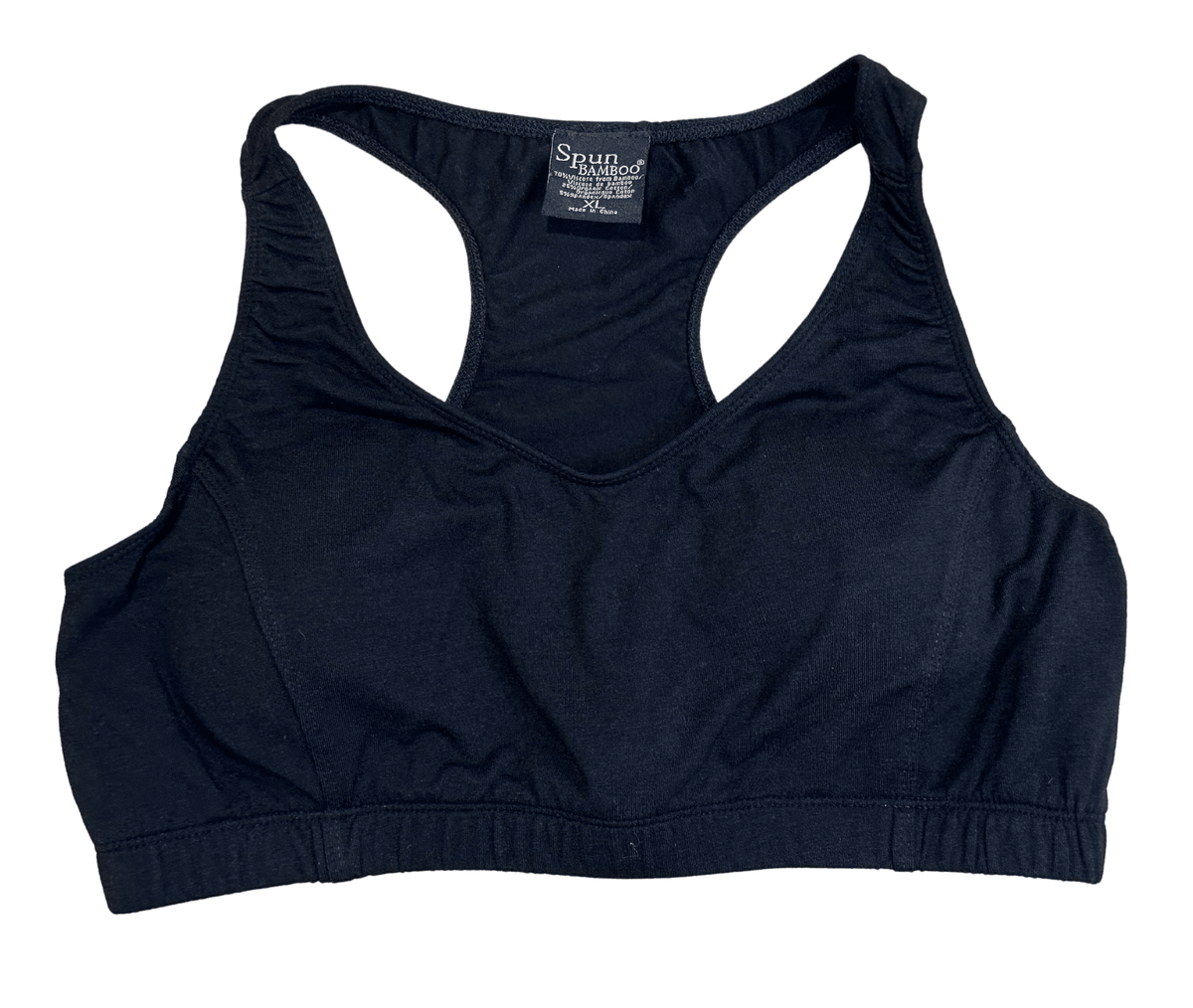 Spun Bamboo Padded Sports Bra – Black - My Love for Fitness