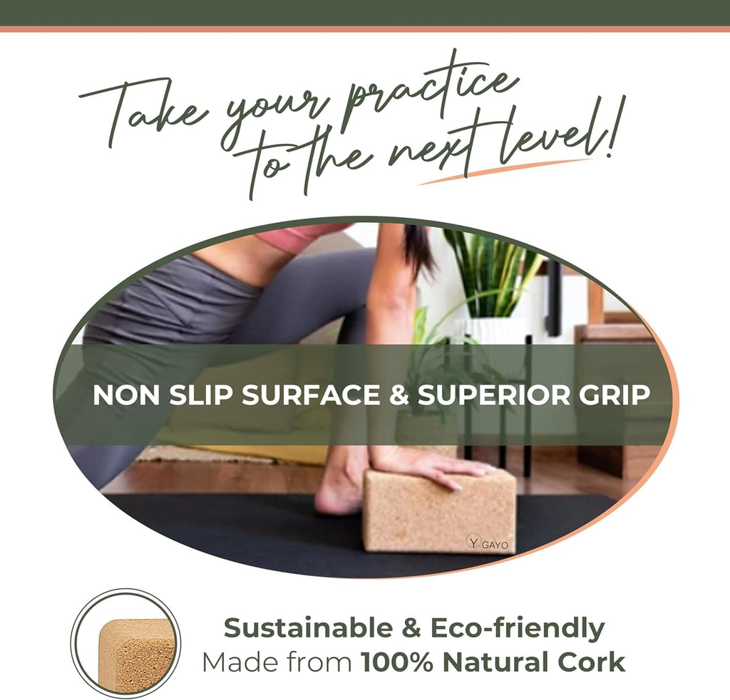 Sustainable Large Cork Yoga Blocks & Strap Set - My Love for Fitness
