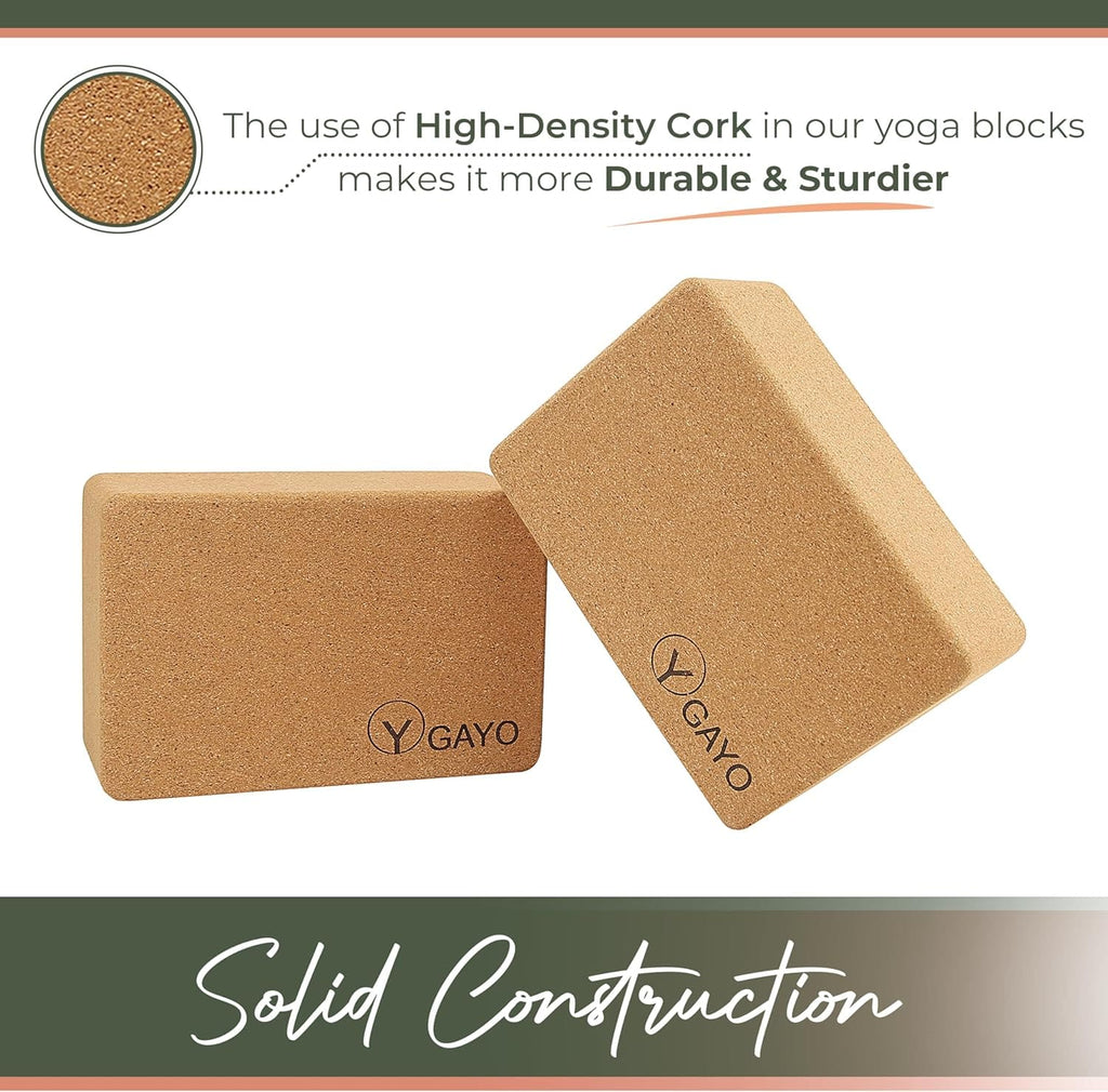 Sustainable Large Cork Yoga Blocks & Strap Set - My Love for Fitness