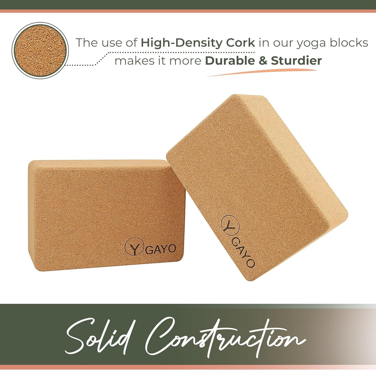 Sustainable Large Cork Yoga Blocks & Strap Set - My Love for Fitness