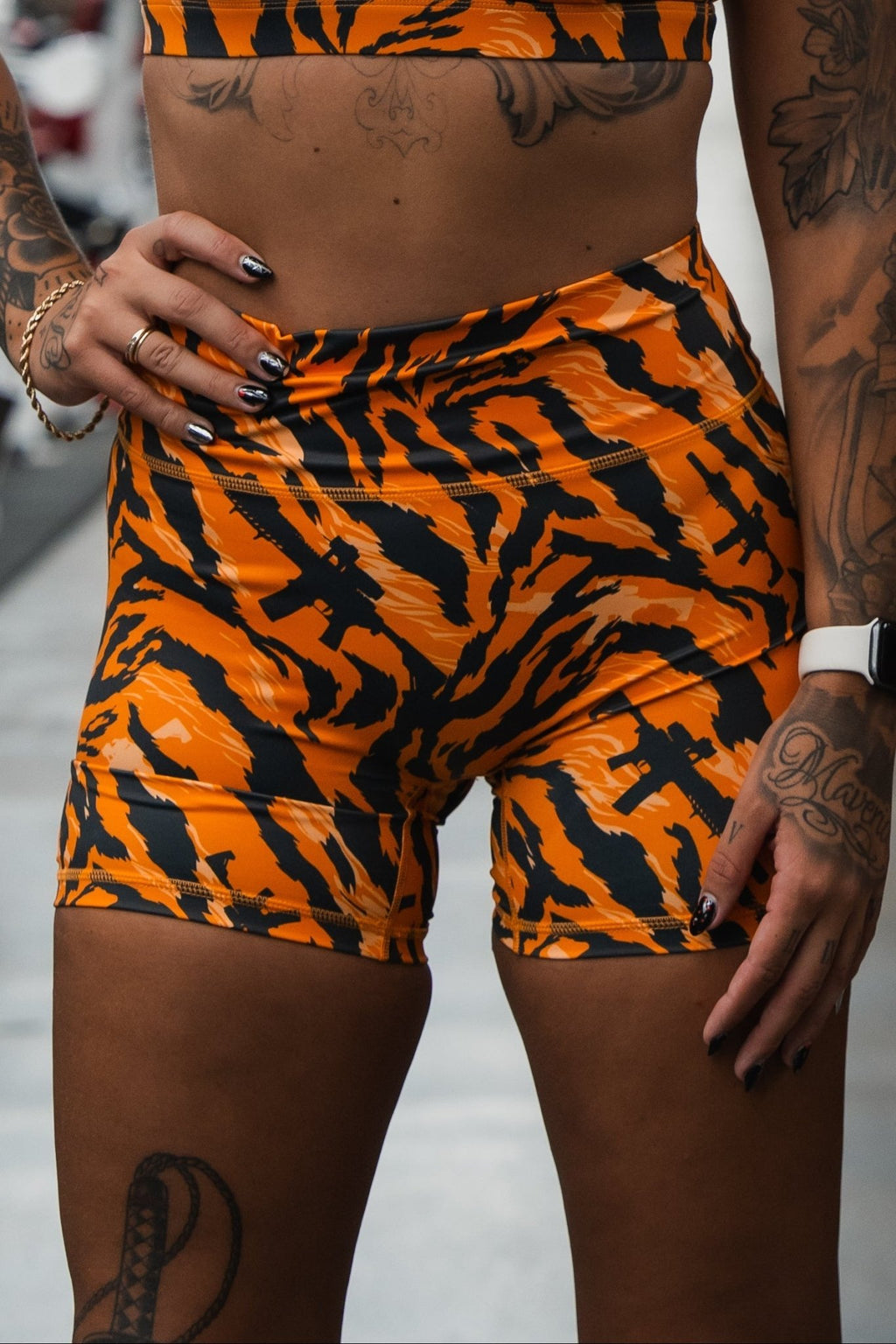 Tiger Snipe High-Waisted Women’s Training Shorts - My Love for Fitness