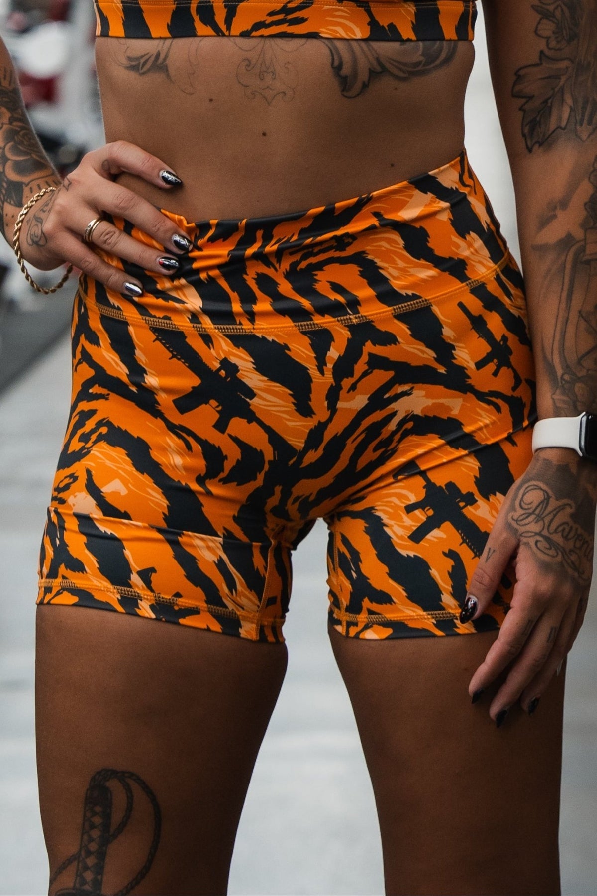 Tiger Snipe High-Waisted Women’s Training Shorts - My Love for Fitness