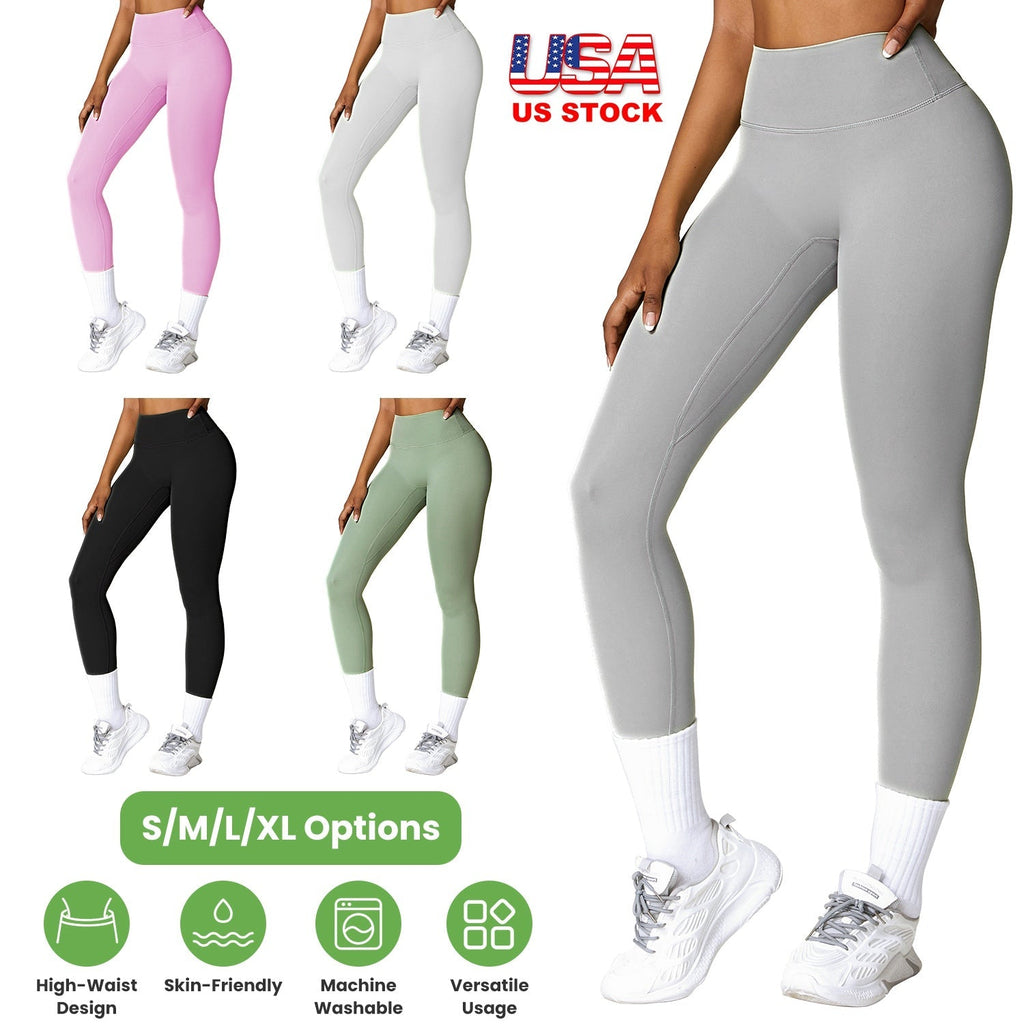 Yoga leggings color options with a front view of the gray pair.